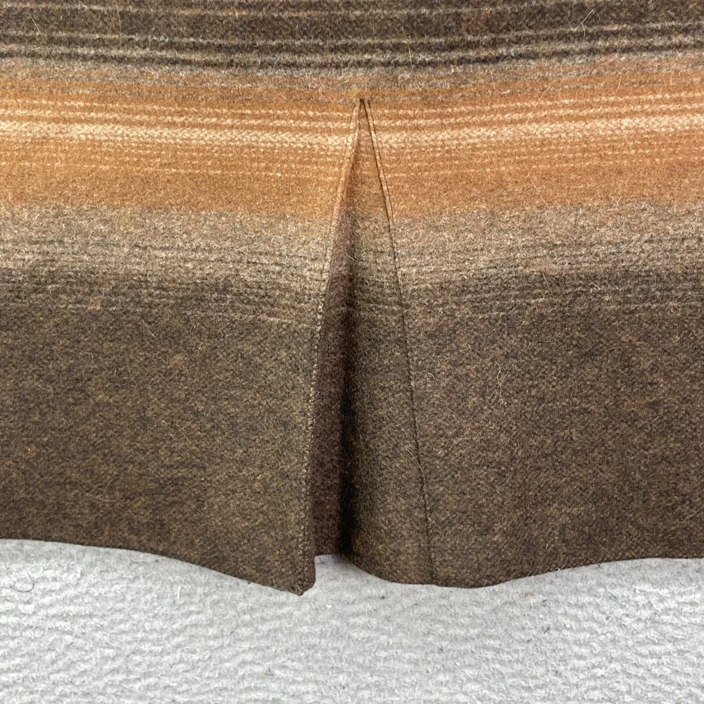 Cabela's Wool Skirt Women 16 Brown Striped Virgin Wool A-Line Long Outdoor Lined